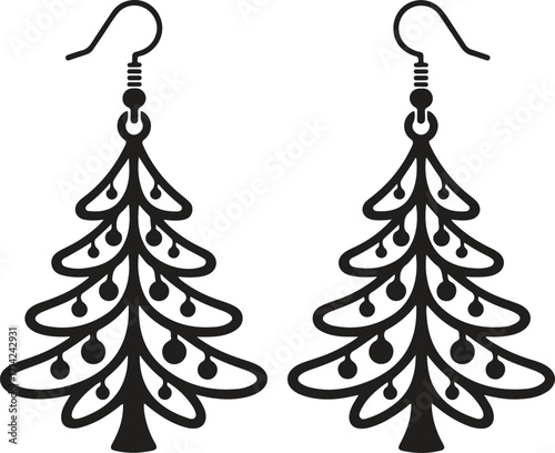 Festive Christmas tree earrings for holiday cheer