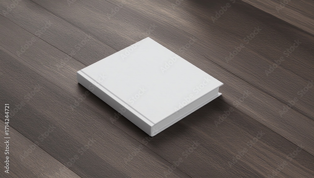 Fototapeta premium Blank square book cover mock up on black background. Side view. 3d illustration