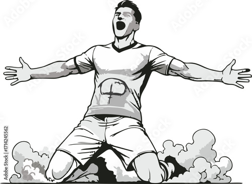 The soccer players are celebrating after scoring a goal.