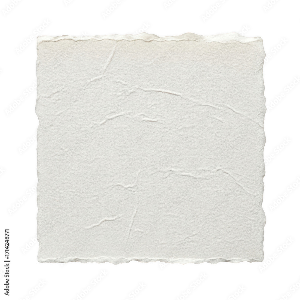 Obraz premium A square of white textured paper on transparent background