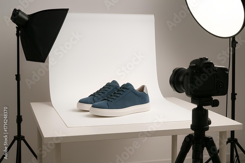 Professional product photo shoot setup for online store