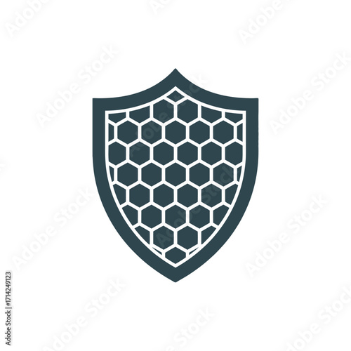Shield icon with honeycomb pattern symbolizing protection and resilience