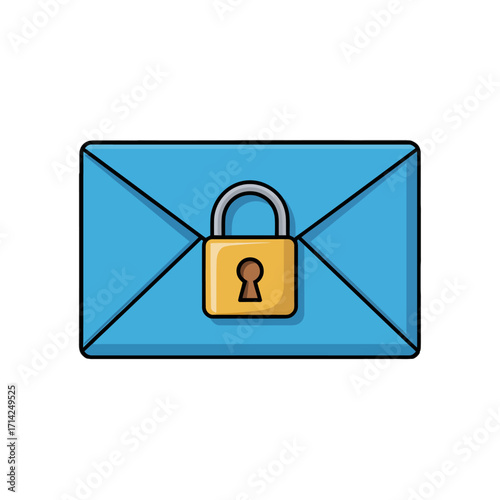 Secure communication symbolized by a locked envelope for digital privacy and safety.
