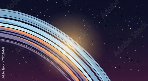Ringed planet in space.