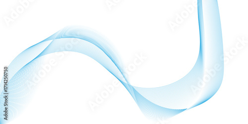 Abstract blue wave lines pattern for banner, modern technology blue line whit white background, Curve wave seamless pattern, line art striped graphic template.
