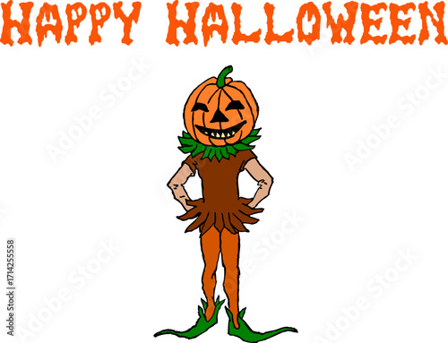 Pumpkin Head Happy Halloween Design