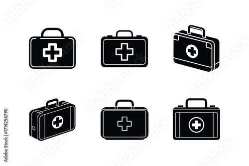 first aid kit icon silhouette vector illustration