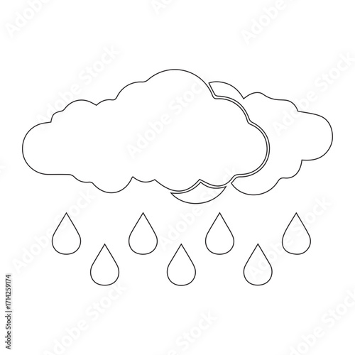 Clouds with raindrop