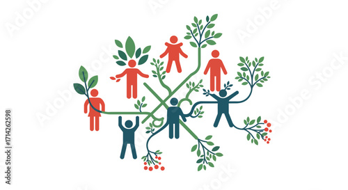 Conscious Growth Vector: Sustainable Prosperity & Positive Impact Symbol