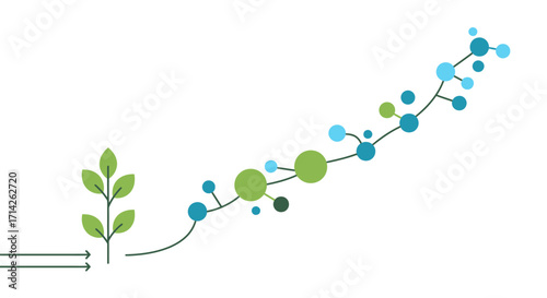 Conscious Growth Vector Art: Minimalist Design for Eco-Friendly Solutions & Positive Lifestyle