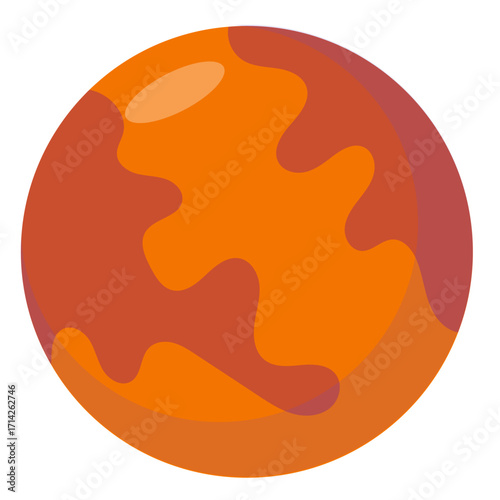 Cartoon Illustration of the Planet Mars