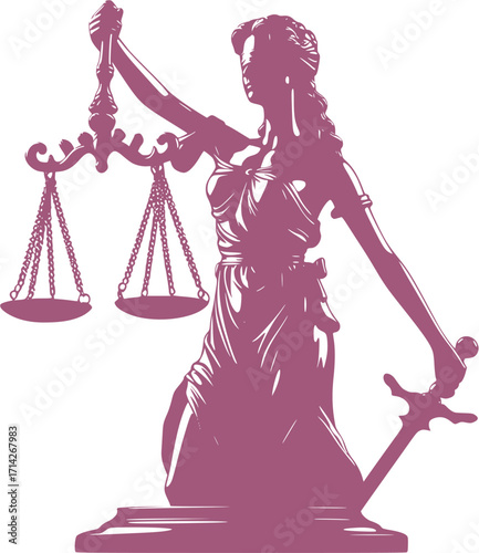themis with scales of justice and law, scale of justice and law vector art, symbol of justice tamplate vector, world day of social justice