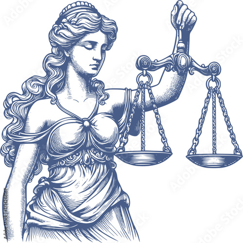 themis with scales of justice and law, scale of justice and law vector art, symbol of justice tamplate vector, world day of social justice