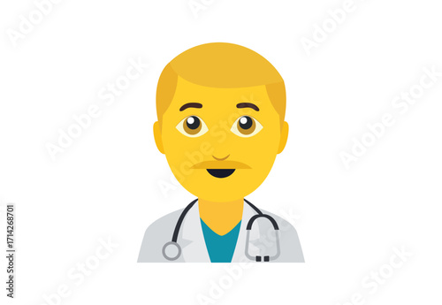 doctor man male men emoji symbol sign icon vector illustration isolated flat