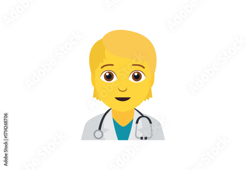 doctor non binary person healtcare medical emoji symbol sign icon vector illustration isolated flat