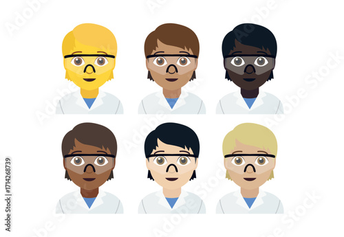 Scientist laboratory emoji symbol sign icon vector illustration isolated flat person people