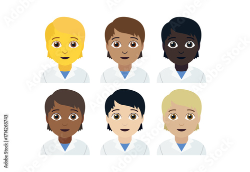 Scientist laboratory emoji symbol sign icon vector illustration isolated flat person people