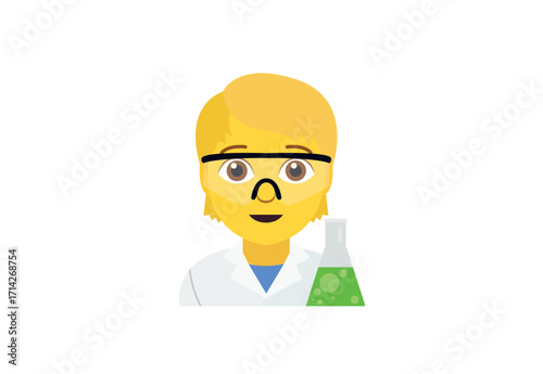 Scientist laboratory emoji symbol sign icon vector illustration isolated flat person people
