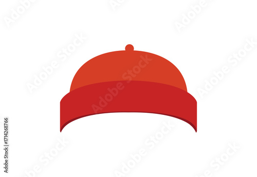 red cap hat beanie woolly hat knit cap emoji symbol sign icon vector illustration isolated flat