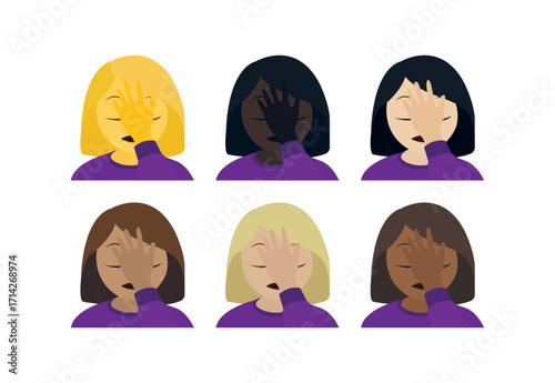 woman facepalming facepalm oh no gesture person frustration embarrassment women girl