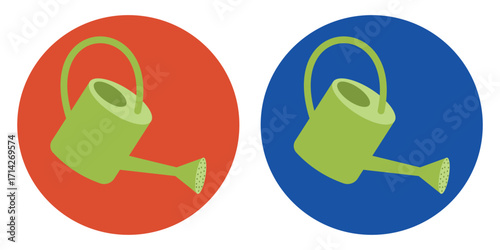 Set of watering can icon. Watering con concept silhouette symbol web graphic design. Set of simple design watering can vector illustration on white background. Water of garden use icon.