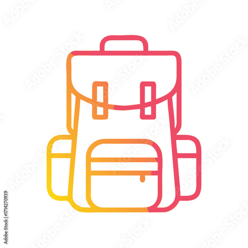 Gradient backpack illustration in modern flat design style  