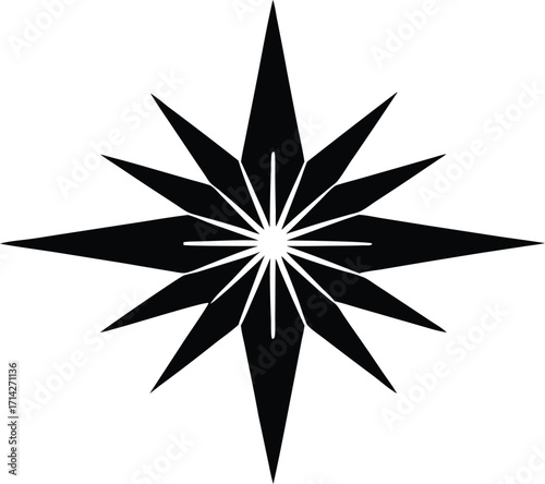 Star of Bethlehem rays silhouette vector illustration