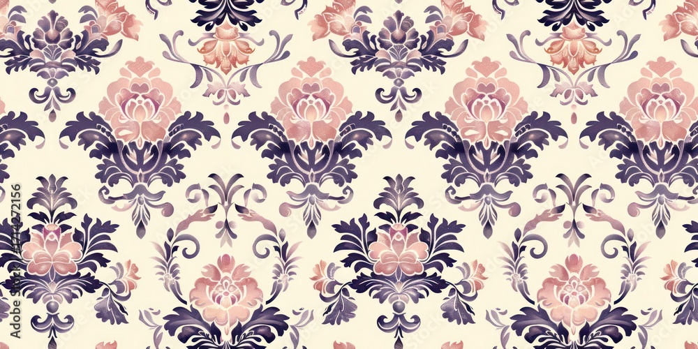 Obraz premium floral repeating pattern antique illustration background old retro vintage.
