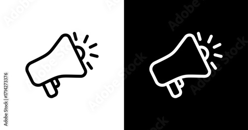 Megaphone White Icon Set Design