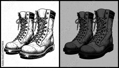 American Veteran Millitary Boots, Created using AI and refined, cleaned, finalized in CorelDRAW