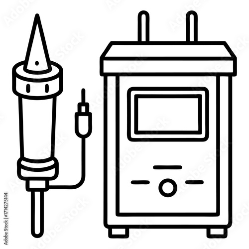 Soldering Station Isolated Outline Illustration A Technical Tool for Electronics and Circuitry Work Great for DIY Projects