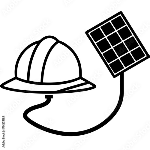 Innovative worker safety construction helmet powered by solar panel technology with renewable energy solution