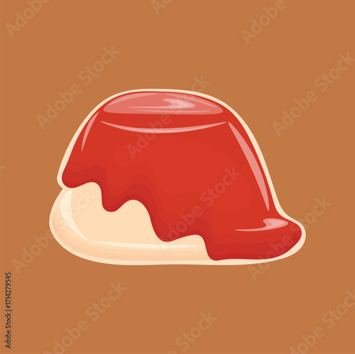 Illustration of panna cotta food a sweet food with sweet cream
