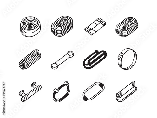 Resistance bands exercise gear equipment sketch