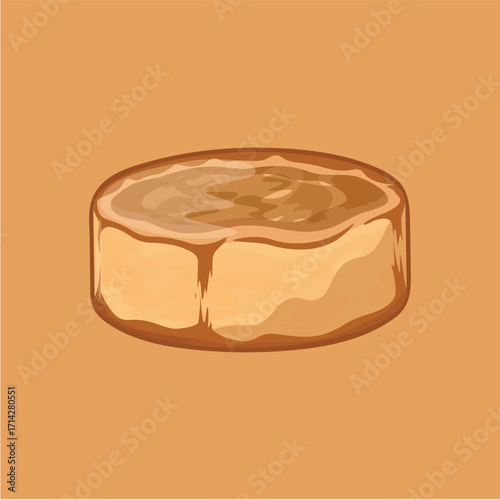 Food illustration sweet food flan patissier a cake baked with egg custard