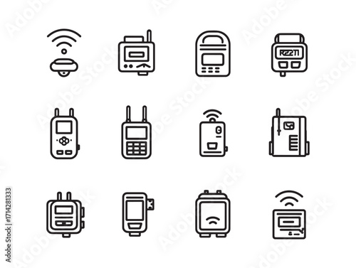 RFID reader set modern line art