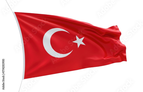 Wallpaper Mural Waving Flag of Turkey Isolated on Transparent PNG Background Torontodigital.ca
