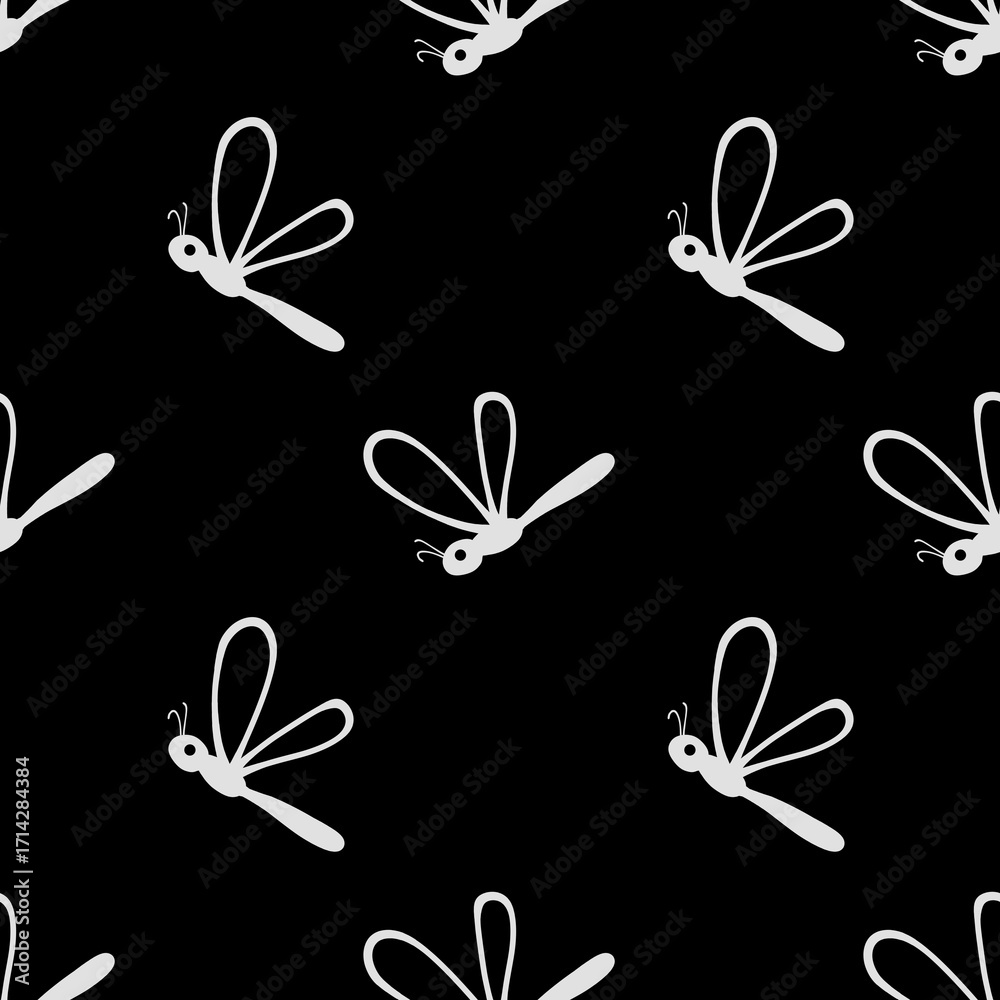 custom made wallpaper toronto digitalBlack dragonfly pattern background. Silhouette cute insect seamless pattern. Aesthetic nature background. Simple and minimalist seamless pattern. Seamless patterns with flying insects.