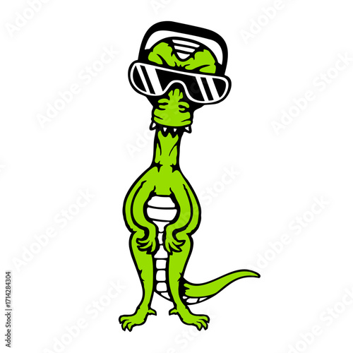 Party DJ T-Rex Music Dino Sunglasses Headphone Club