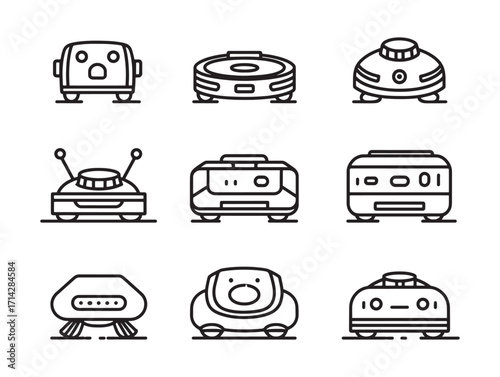 Robotic vacuum cleaner home appliance drawing