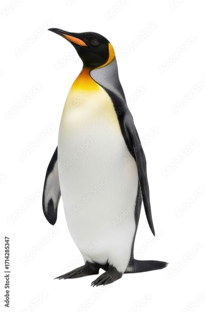 Obraz premium King Penguin Standing Isolated on Transparent PNG Background