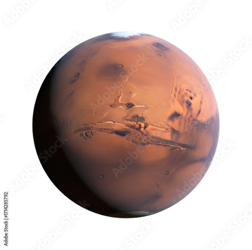 Mars Planet Isolated on Transparent PNG Background