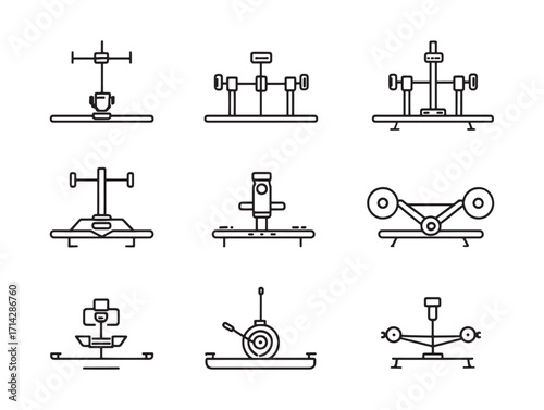 Rowing machine fitness machine sport illustration
