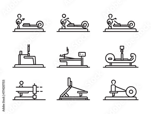 Rowing machine indoor workout tool drawing