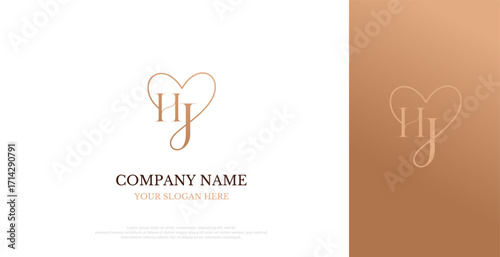 Initial HJ Logo Design Vector 