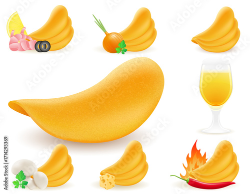 chips crispy potato snack cartoon stock vector illustration isolated on white background