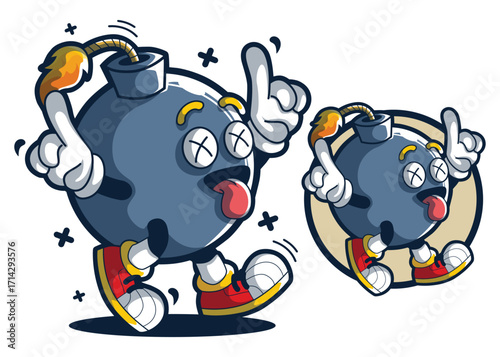 Bomb cartoon mascot characters