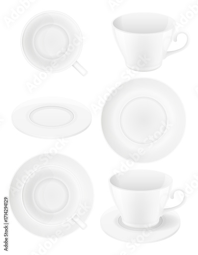 cup for coffee and tea cartoon stock vector illustration isolated on white background