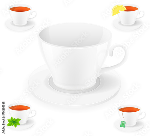 cup for tea cartoon stock vector illustration isolated on white background