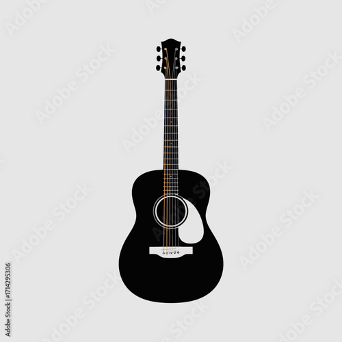 acoustic guitar isolated on white